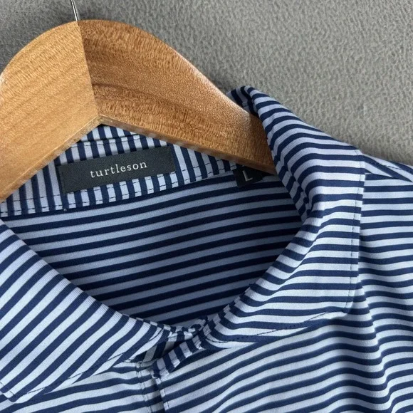 Turtleson Polo Shirt Mens Large Blue Zurich Classic TPC Performance Golf New - Picture 5 of 9